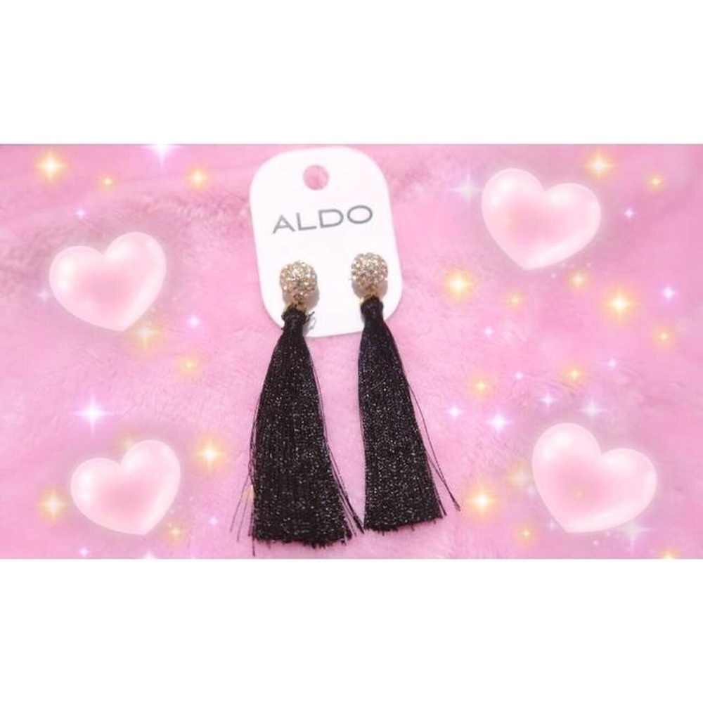 Aldo black tassel earrings